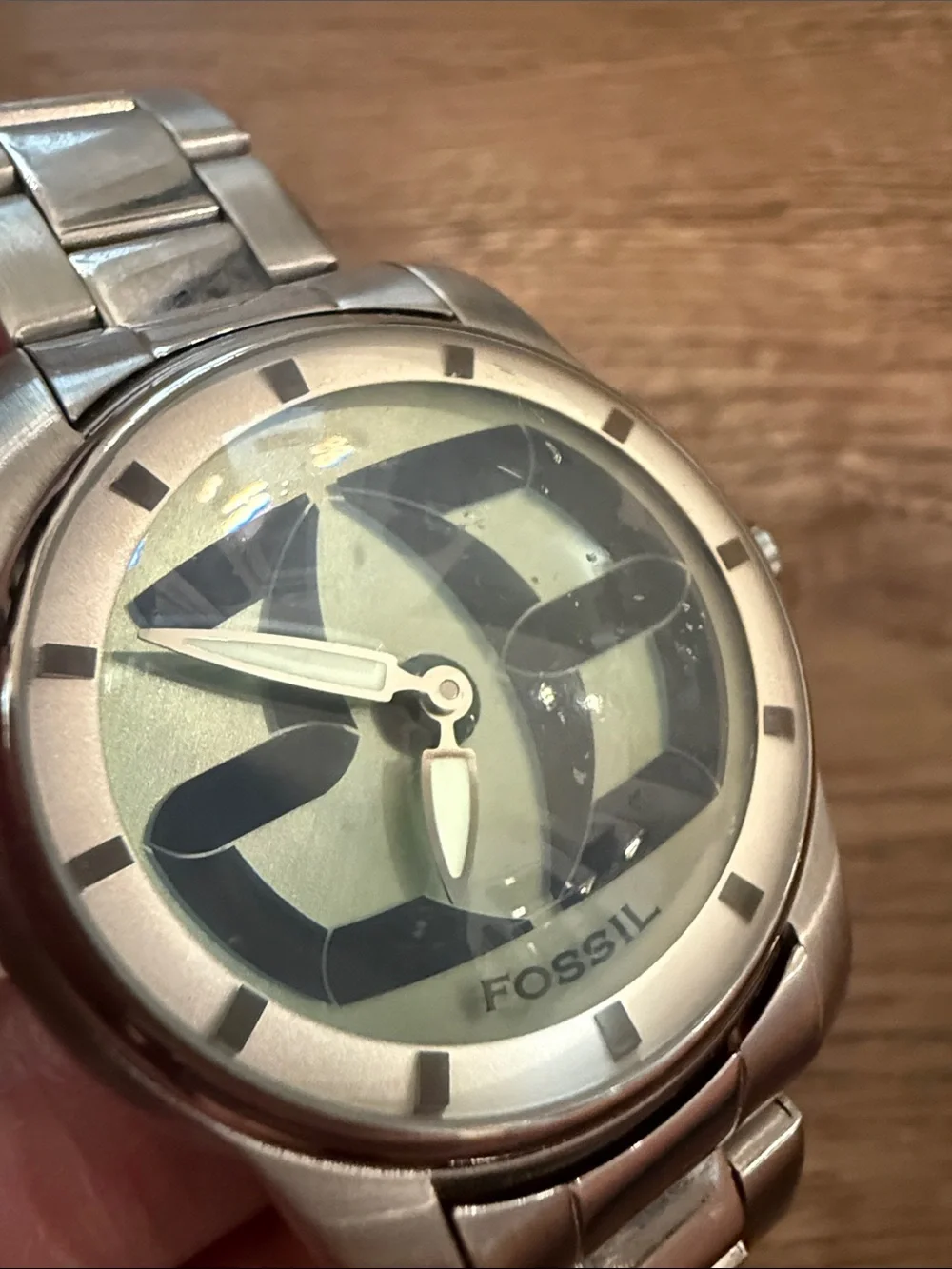Fossil Big Tik Silver Stainless Steel Men's Watch - Silver Dial working